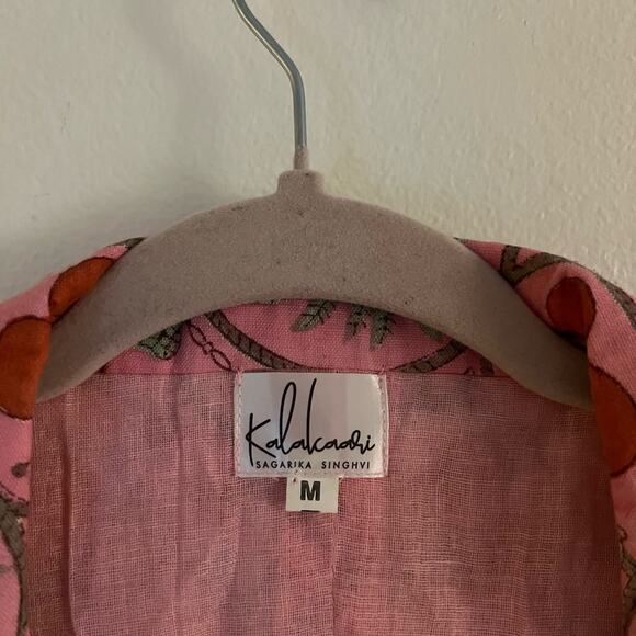 Kalakaari By Sagarika Onion Pink Printed & Embroidered Blazer Jacket Medium - Picture 6 of 8